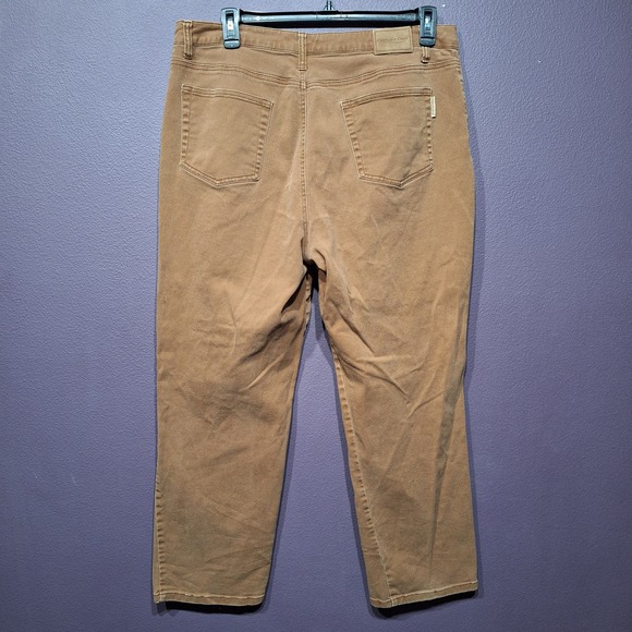 Vintage wide leg brown khaki pants womens 16 Coldwater Creek plus size - Picture 3 of 4